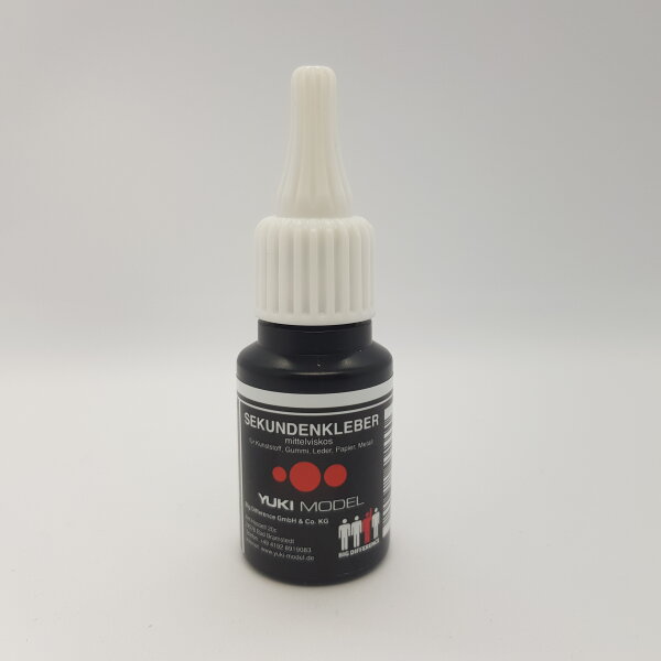 YUKI MODEL Sekundenkleber Cyanacrylat Mittelviskos Mittelflüssig 20g Dosierflasche